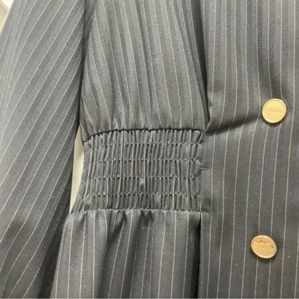 Sandro Marylou Pinstriped Mini Dress Size 8-10 Size 42 French - Picture 4 of 5